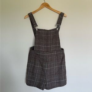 Plaid Overall Shorts